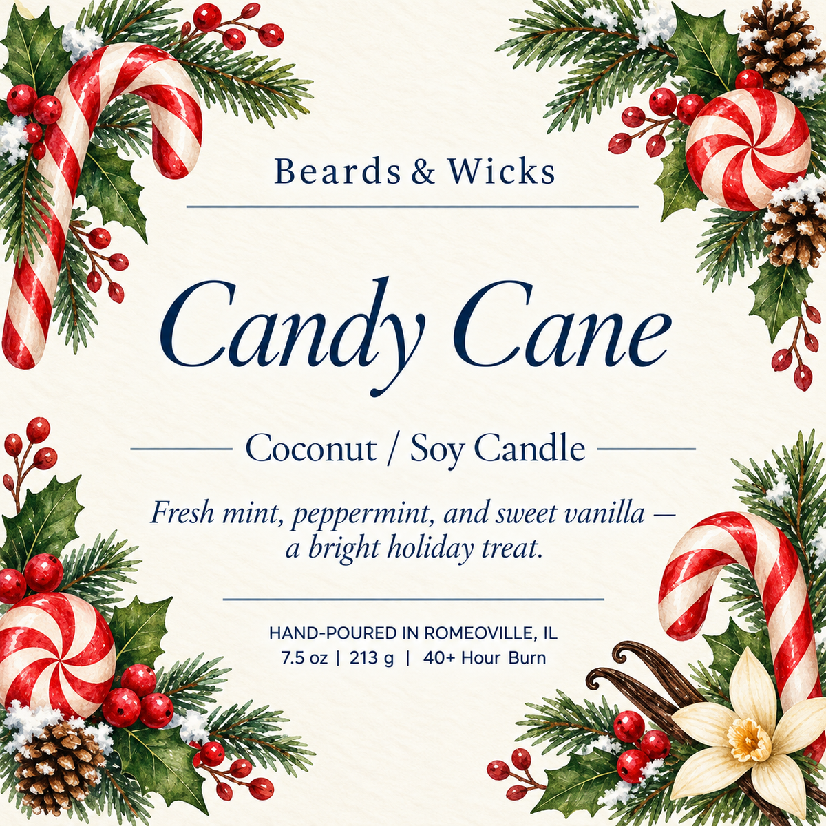 Candy Cane Candle